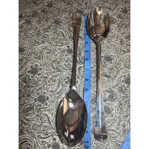 Vtg 1991 International Silver -‎ Silverplated 13" Salad Fork/Spoon Serving EUC